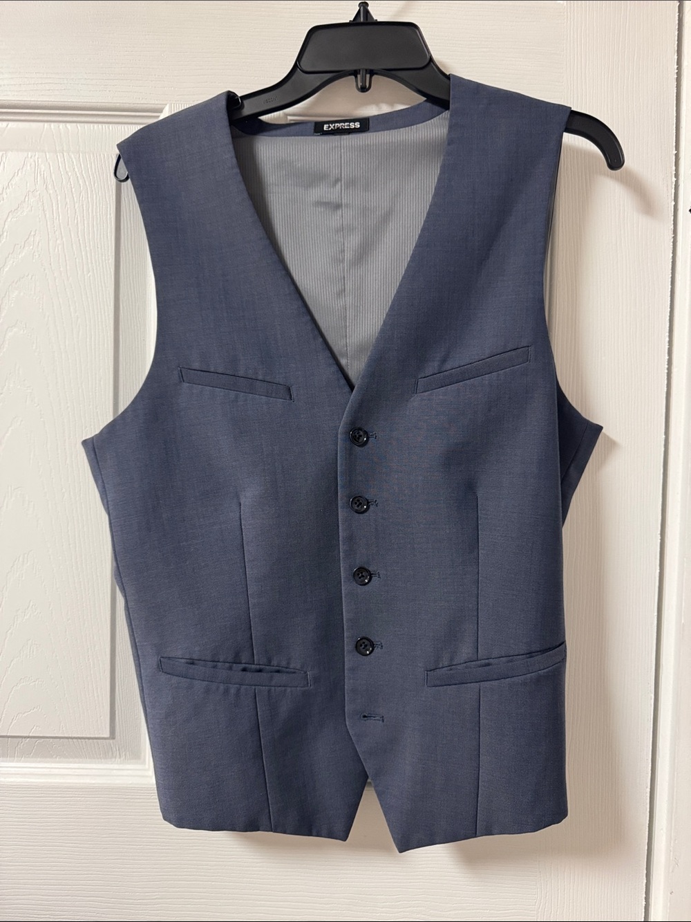 Express Men's Slate Blue Tailored Dress Vest